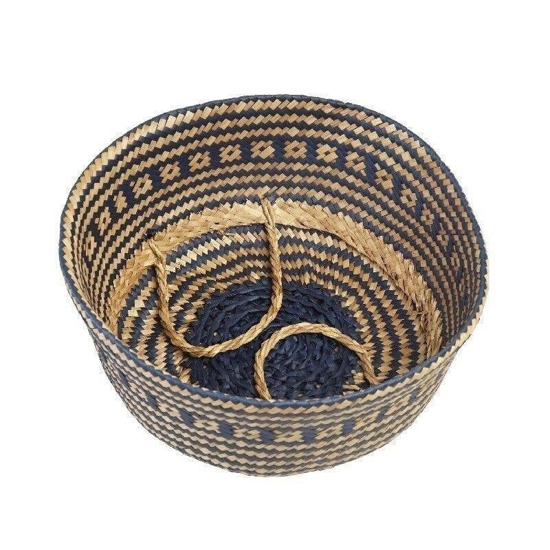 Small Seagrass Basket - Navy Blue