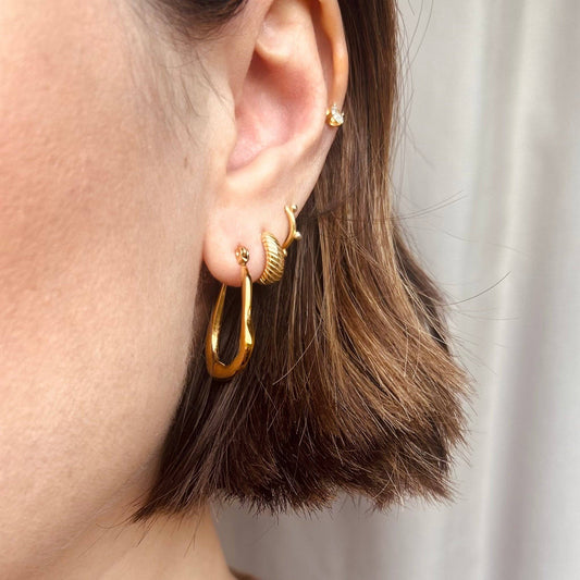 Abstract Hoop Earrings