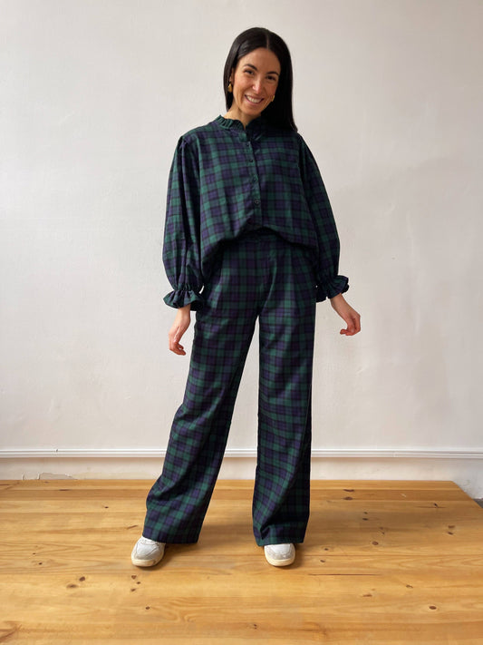 Alia Green and Navy Pants