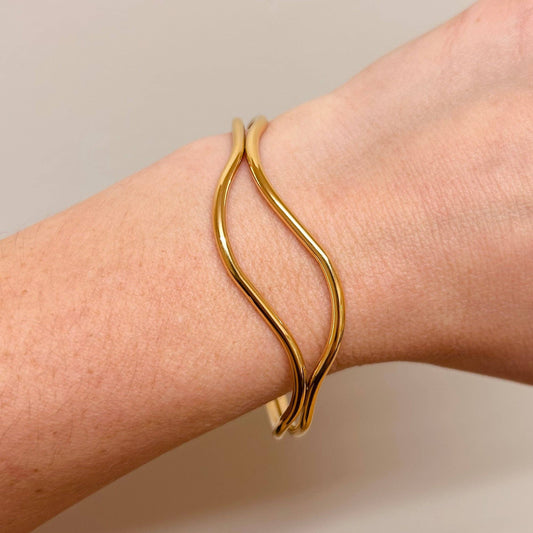 Gold Abstract Bangle