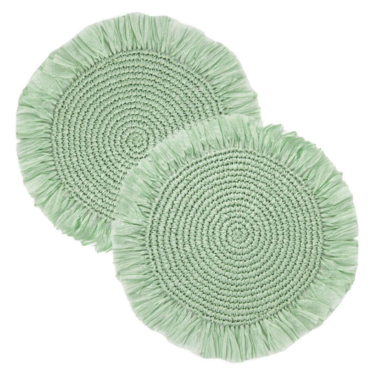 Sage Green Raffia Placemats