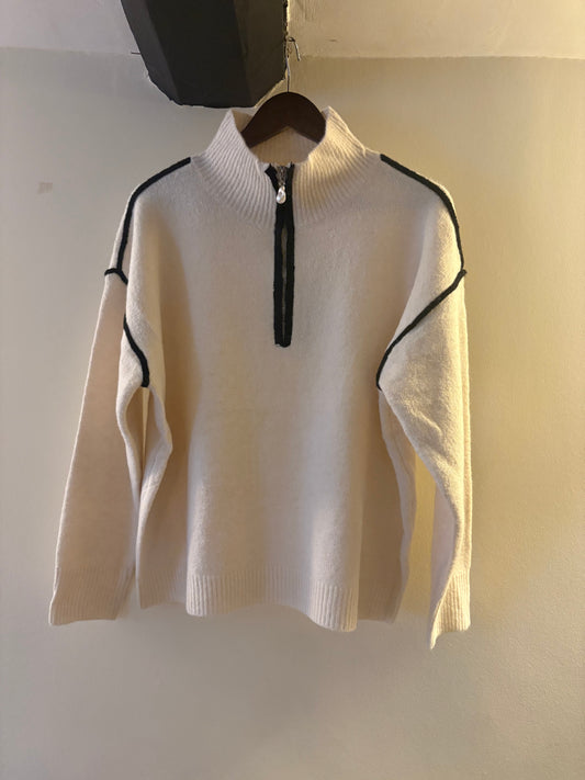 Pearl Zip Neck knit
