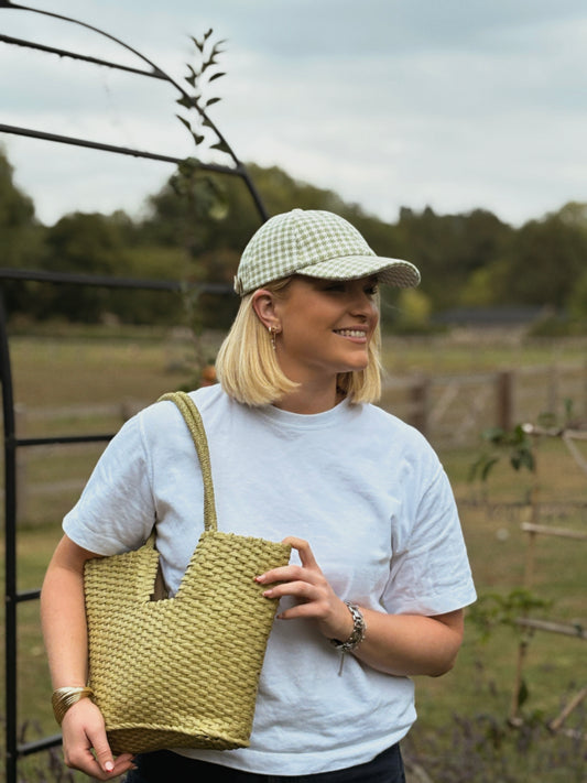 Square Basket Tote Bag in Green