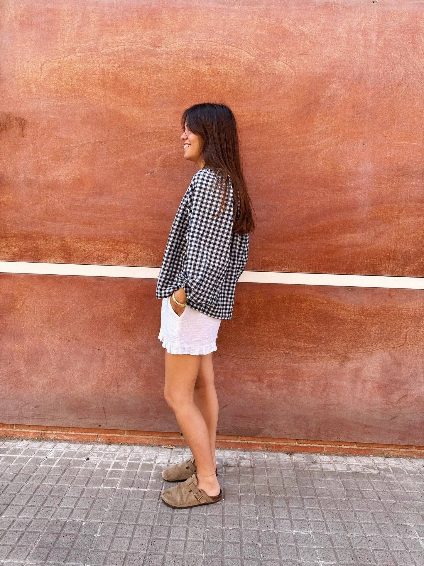 Matilde Navy Gingham Blouse