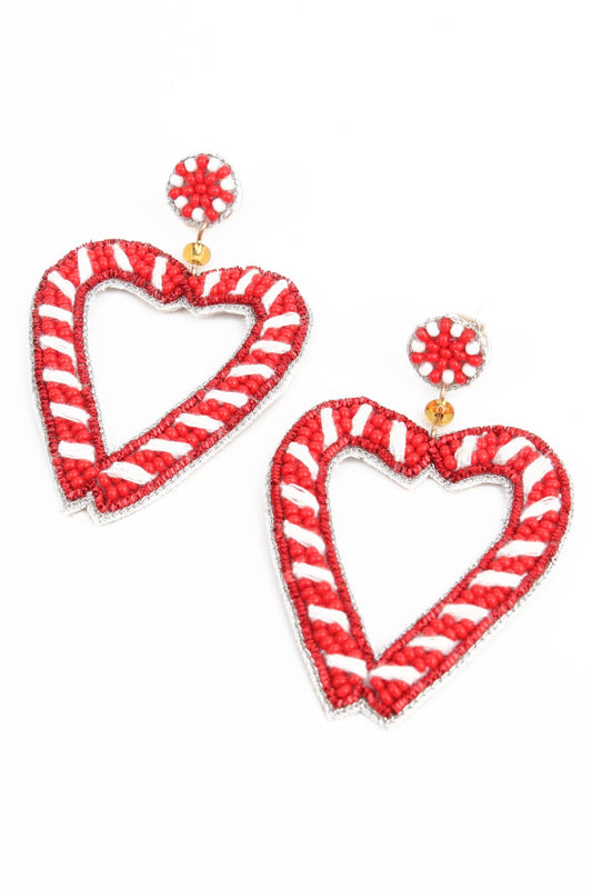 HEART CANDY CANE EARRINGS