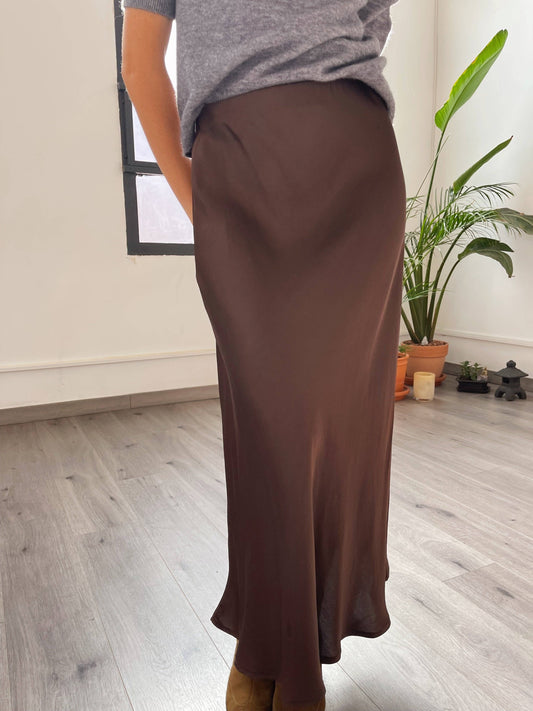 Tania Brown Slip Skirt