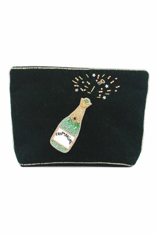 GREEN CHAMPAGNE MEDIUM POUCH