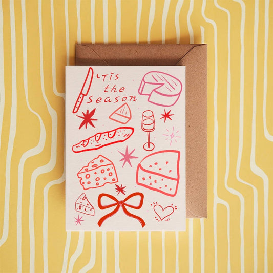 Tis the season cheese A6/5x7 Christmas card
