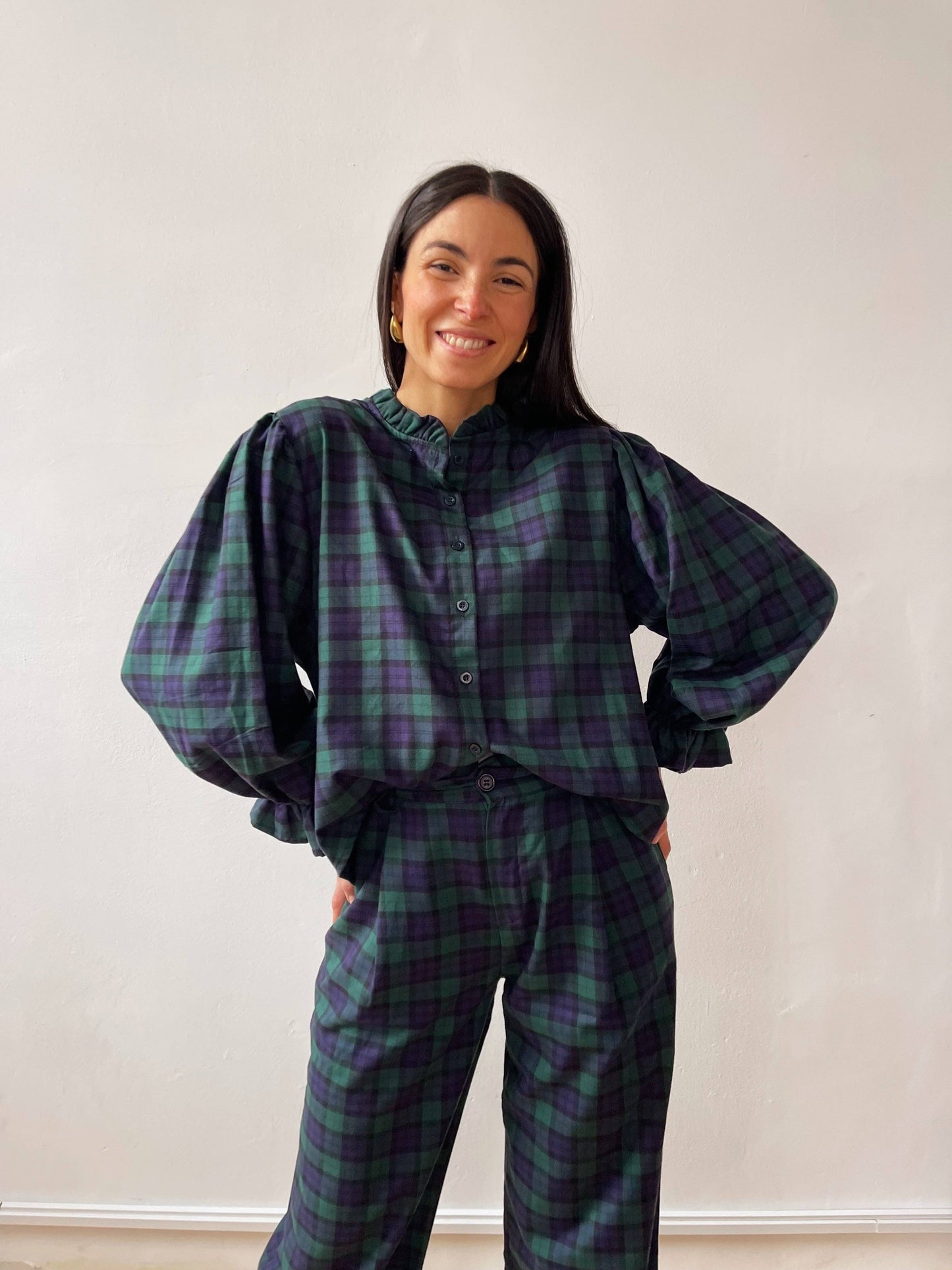 Alia Green and Navy Pants