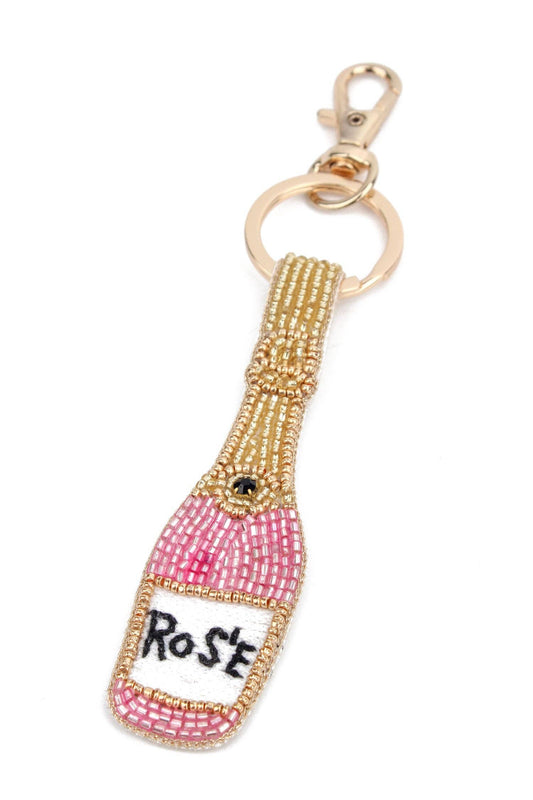 PINK ROSE KEYRING