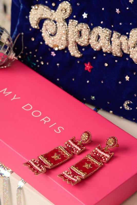 PINK CRACKER EARRINGS