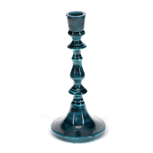 Enamel Candlestick (19cm) - Blue