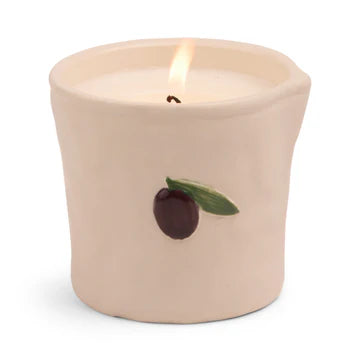 Bistro Ceramic Olive Candle