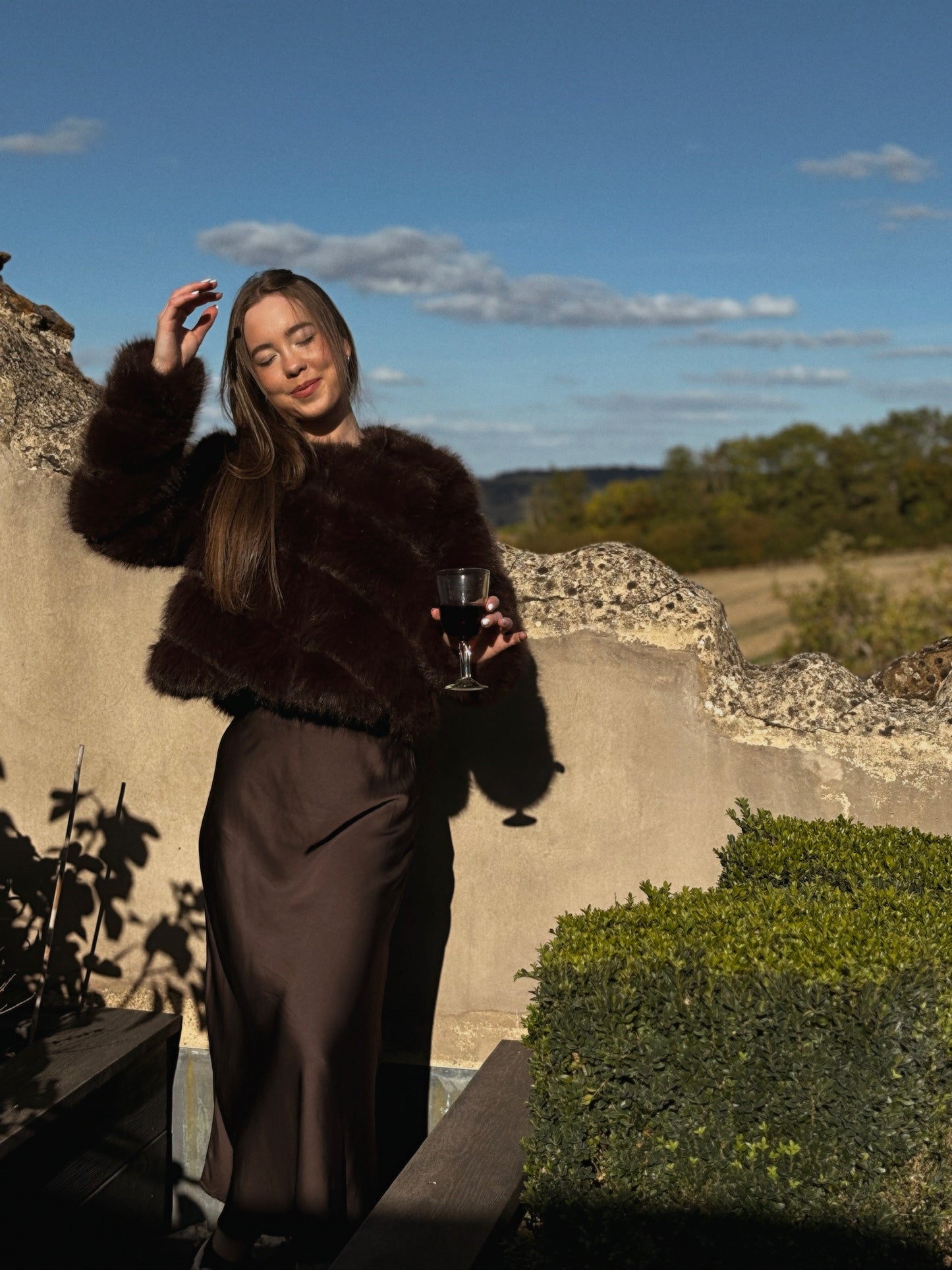 Tania Brown Slip Skirt