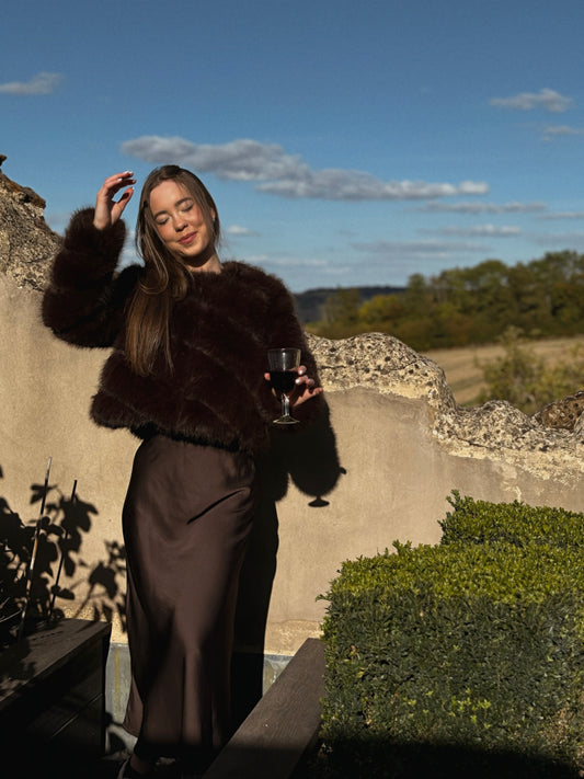 Tania Brown Slip Skirt