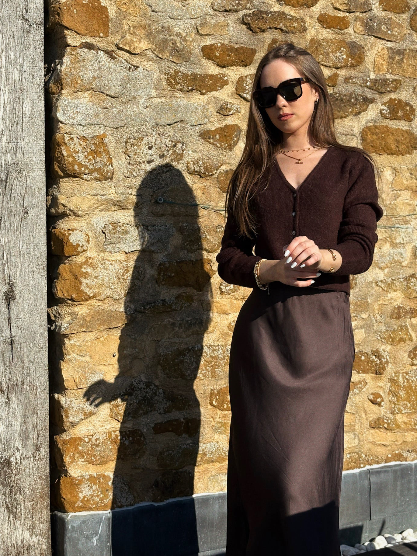 Tania Brown Slip Skirt