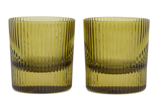 Olive Glass - Set of Two
