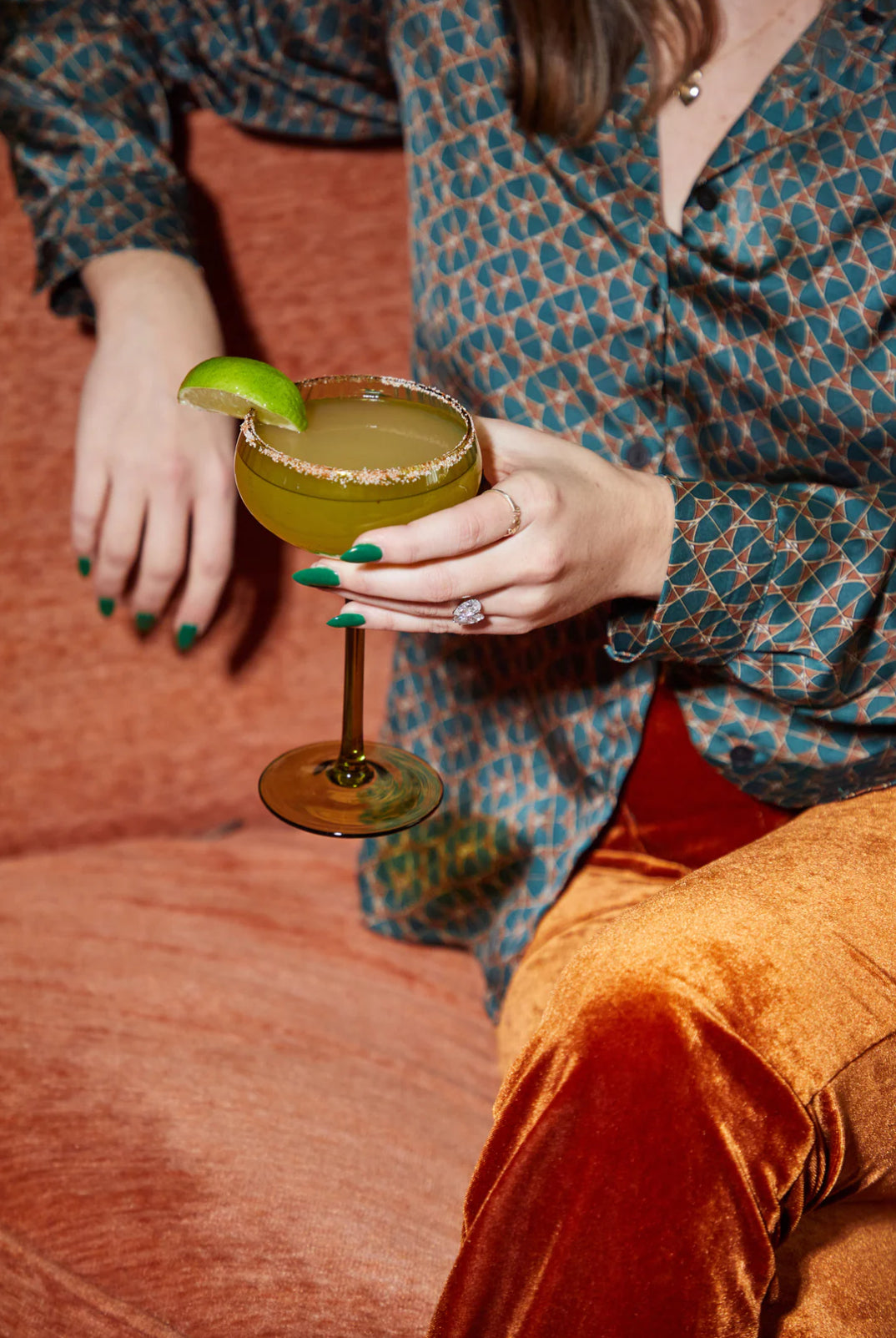 Olive Coupe Glasses - Set of Two