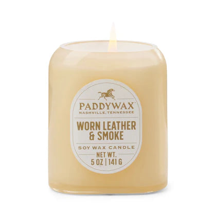 Paddywax Worn Leather & Smoke Candle