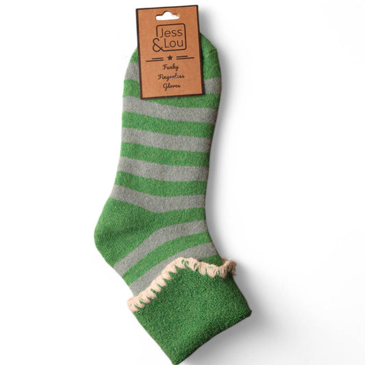 Green Stripe Cosy Cuff Socks