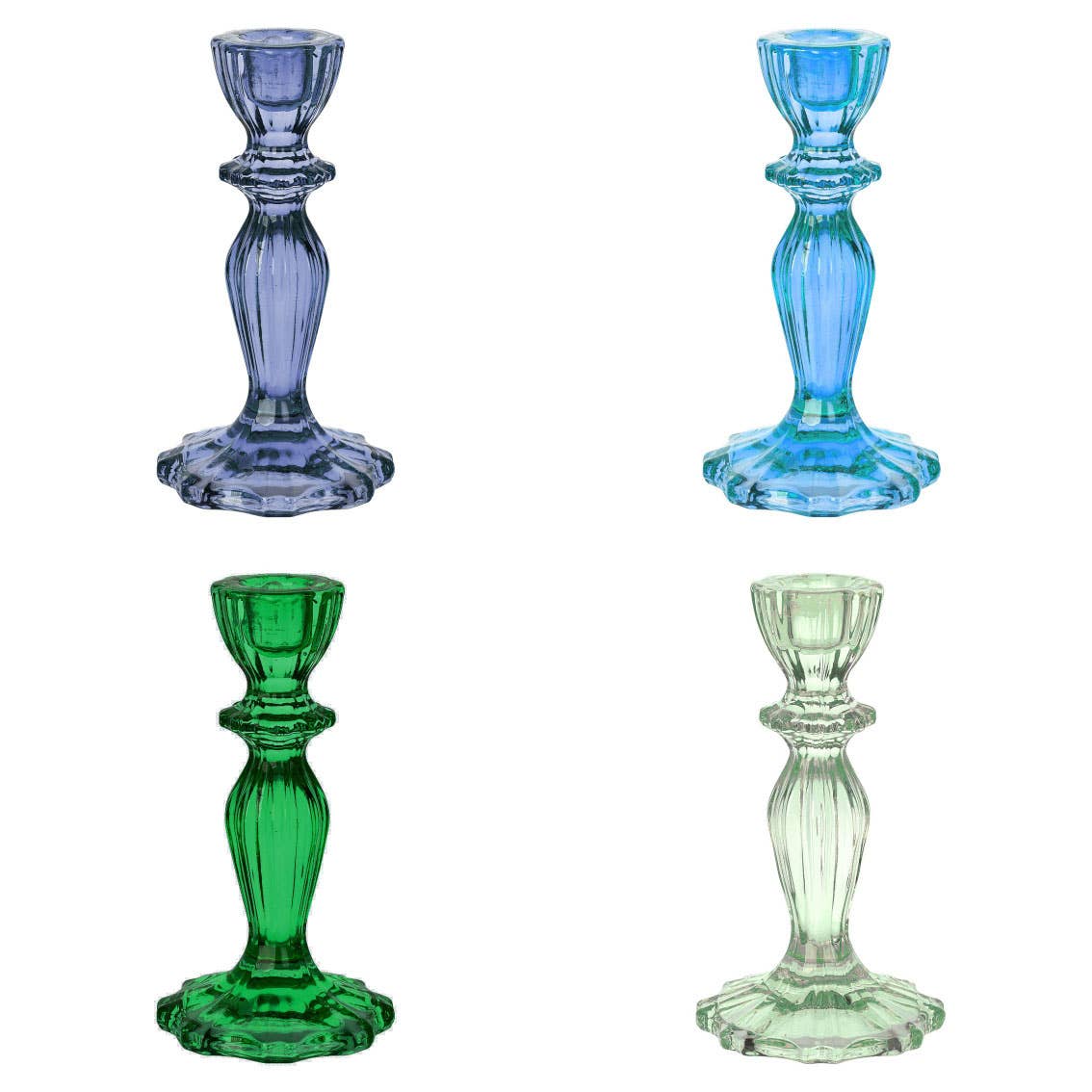 Glass Candle Holders | Starter Set | Cool Colours |Homeware|