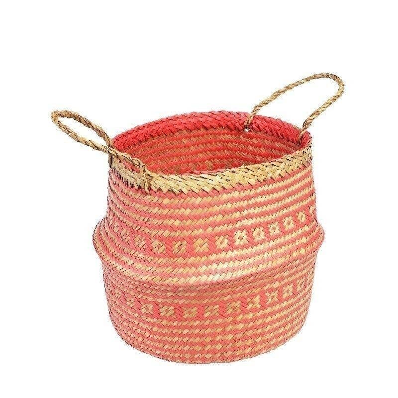 Small Seagrass Basket - Coral