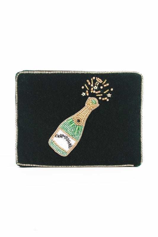 GREEN CHAMPAGNE SMALL POUCH